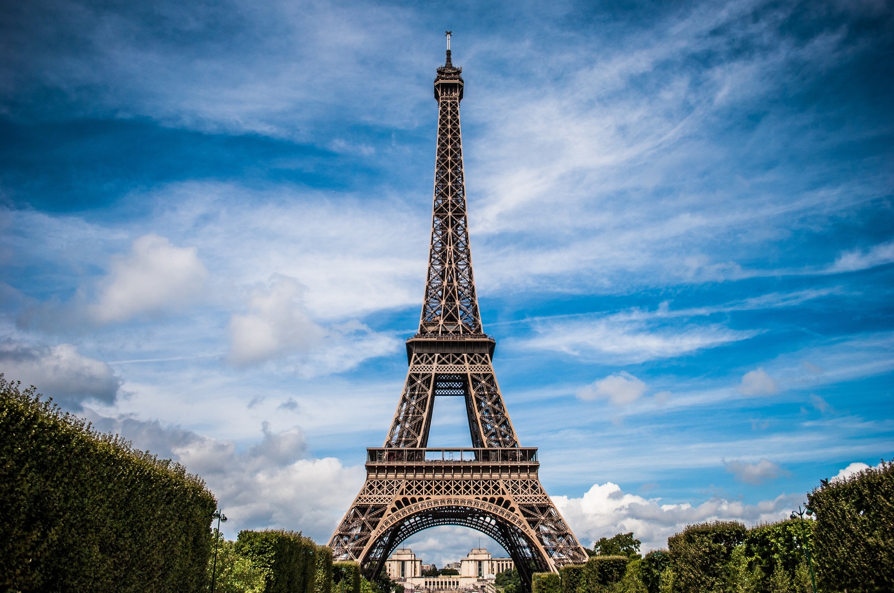 landscape cloud-sky eiffel tower paris monument